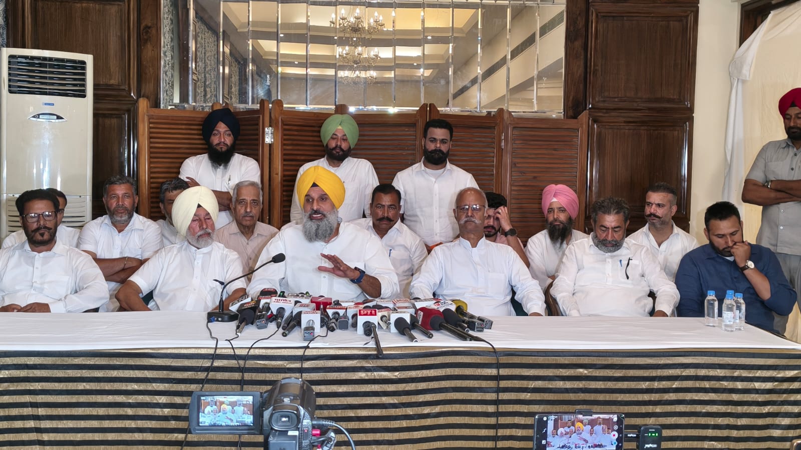 Majithia addressing media on Local Bodies poll